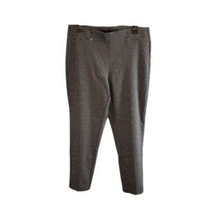 RAFAELLA COMFORT BLACK/WHITE PRINT ANKLE PANT SIZE 12 STRETCH